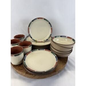 Noritake Stoneware Warm Sands Dinnerware Service for 4 Total of 16 Pieces